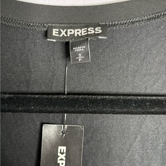 Express Black Tank Gold Sequin Detail Scoop Neckline Size Small - Picture 3 of 7